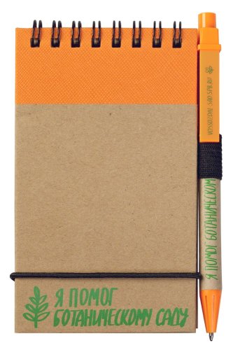 Блокнот на кольцах Eco Note с ручкой, оранжевый